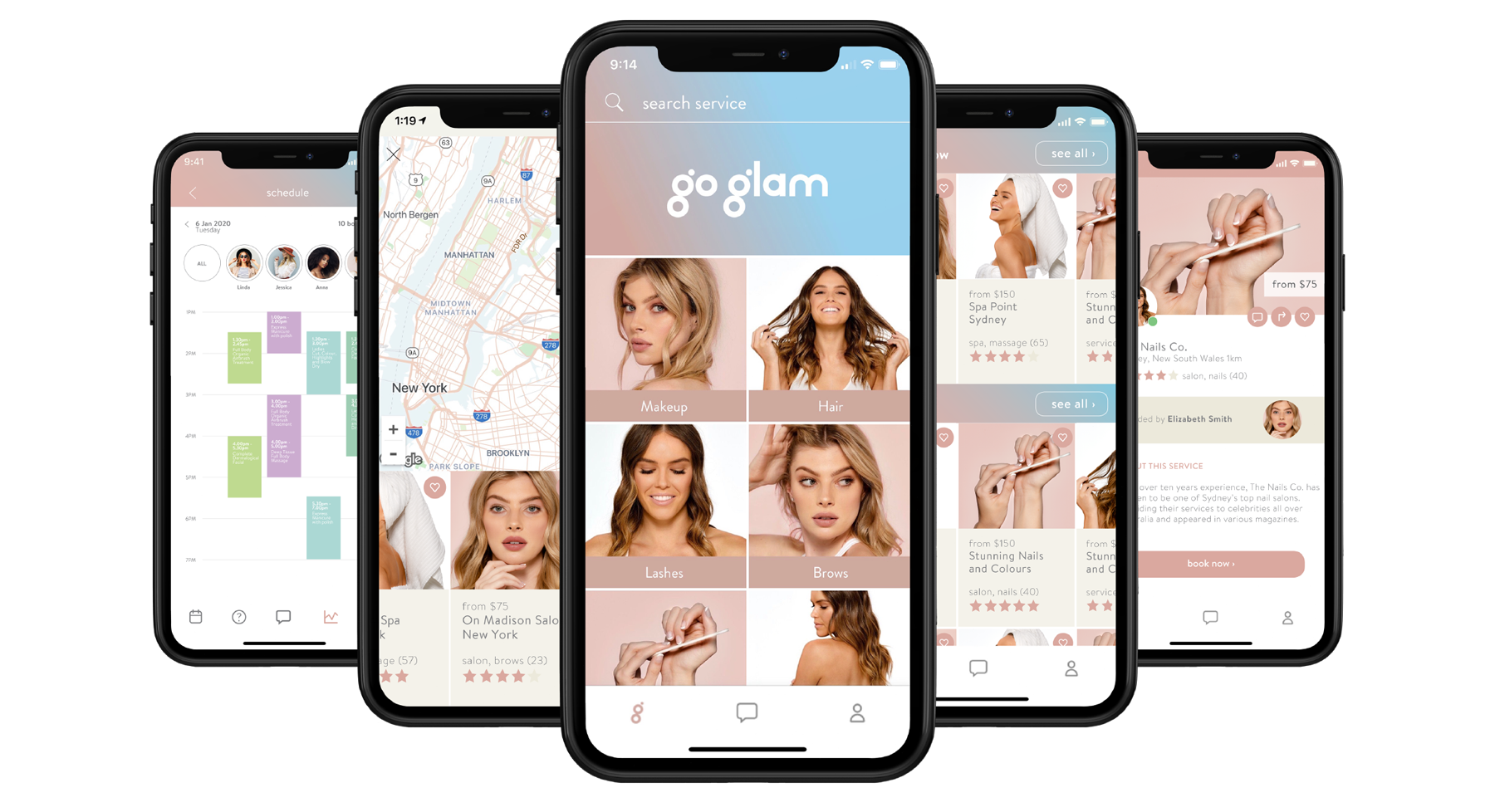 Go Glam App Nearby Screen